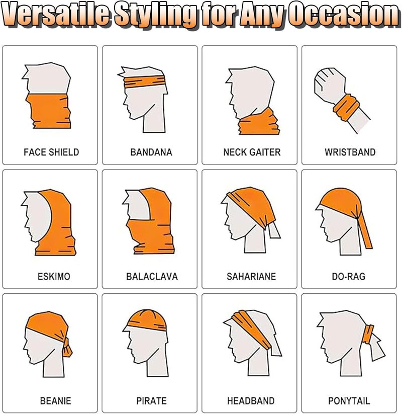 M-YOUNG 8 Pack Neck Gaiter Skull Motorcycle Face Mask for Men Women Face Cover Mask Head Wrap Balaclava Headwear - Image 5